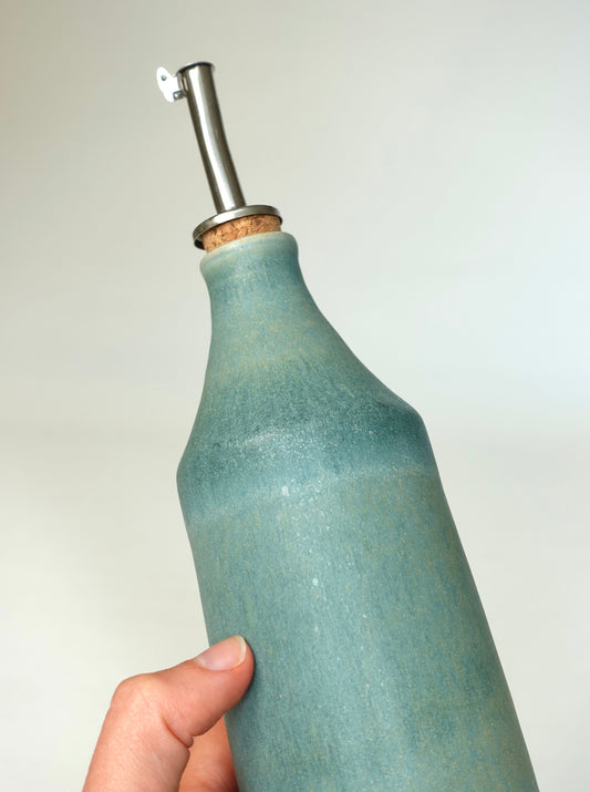 Bouteille d'huile bleu mat