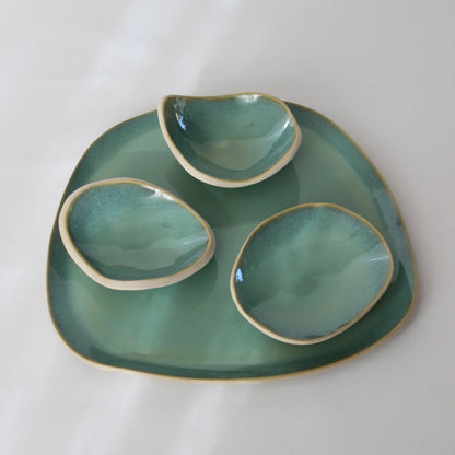 Asymmetrical appetizer dish